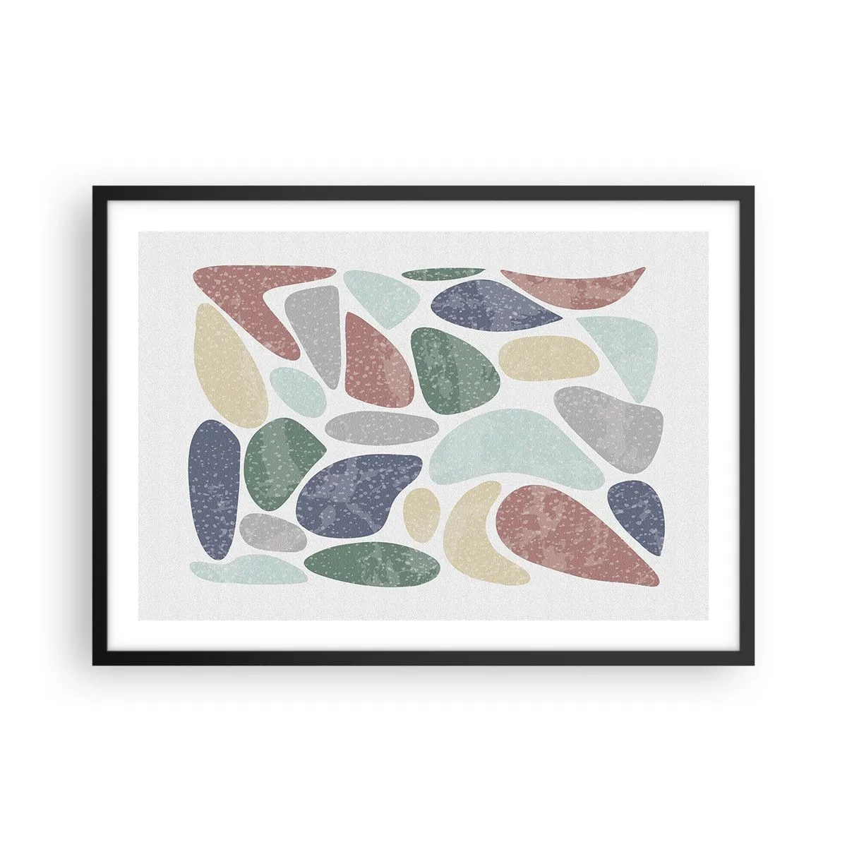 Poszter fehér keretben - Mozaik púderes színekből - 70x50 cm