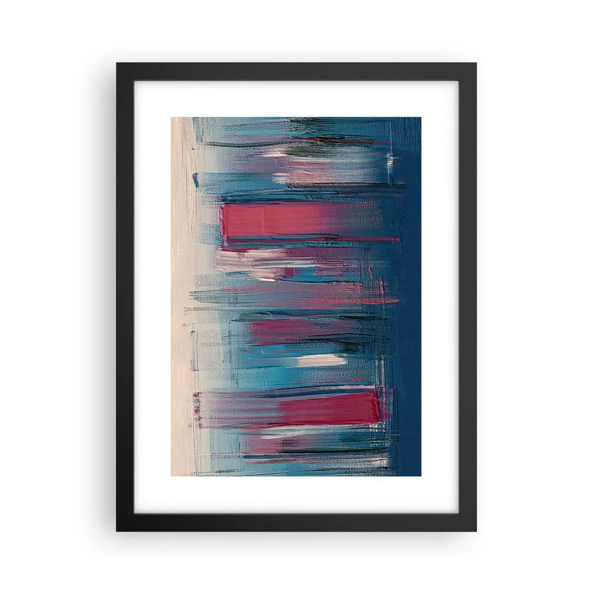 Poszter fehér keretben - Függőleges kompozíció kék és piros színekben - 30x40 cm