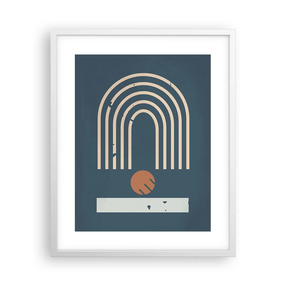 Poszter fekete keretben - Geometria sötétkék háttéren - 40x50 cm