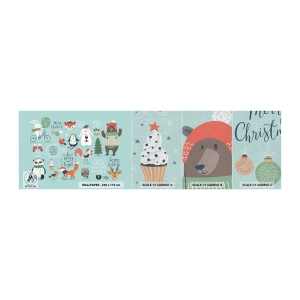 Fotótapéta Minta Premium Canvas - Legyen mindig ünnep! - Gyerekeknek, Téli, Boldog állatok - 100x30 cm