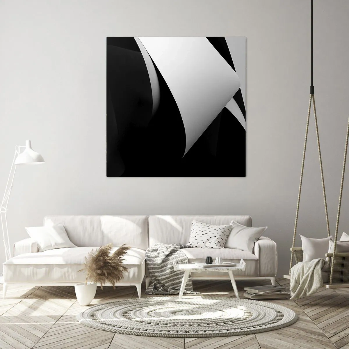 Vászonkép - Fénysíkok az árnyék mélyéről - 70x70 cm