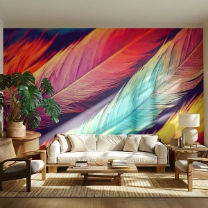 Fotótapéta Premium Sand - Tollas szivárvány - Tollak, Fény, Színes - 100x70 cm