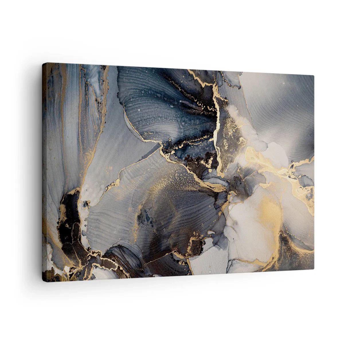 Vászonkép - Absztrakt arany és szürke vászonon - 70x50cm - Egy kő élete - Modern fali dekoráció nappalihoz és hálószobához ARTTOR