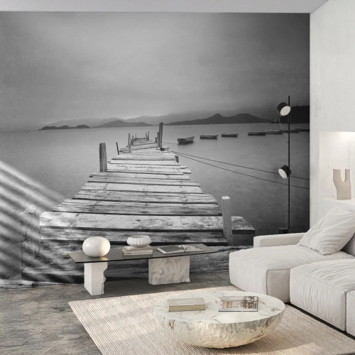 Fotótapéta Standard Eco - Hegyeken és tengereken túl - Tájkép, Fa híd, Łódź - 450x315 cm