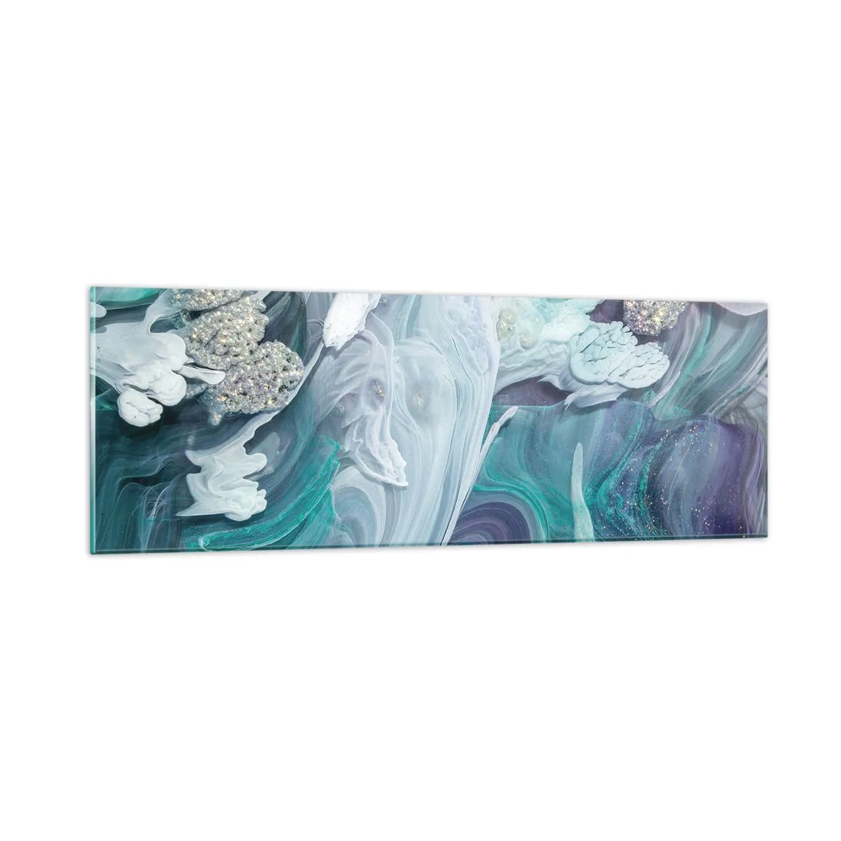 Üveg kép - Kék áramlatok - 90x30 cm