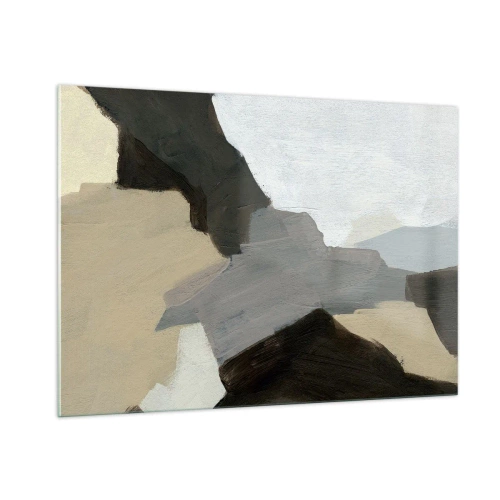 Üveg kép - Absztrakció: a szürke elválasztásai - 100x70 cm