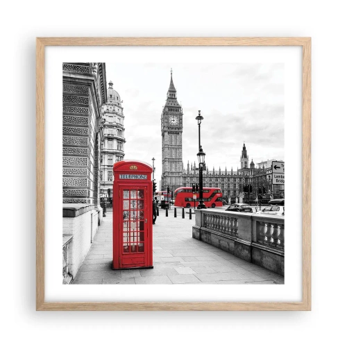 Poszter világos tölgy keretben - London, kétségtelenül - 50x50 cm