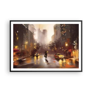 Poszter fehér keretben - New York fényében - 100x70 cm