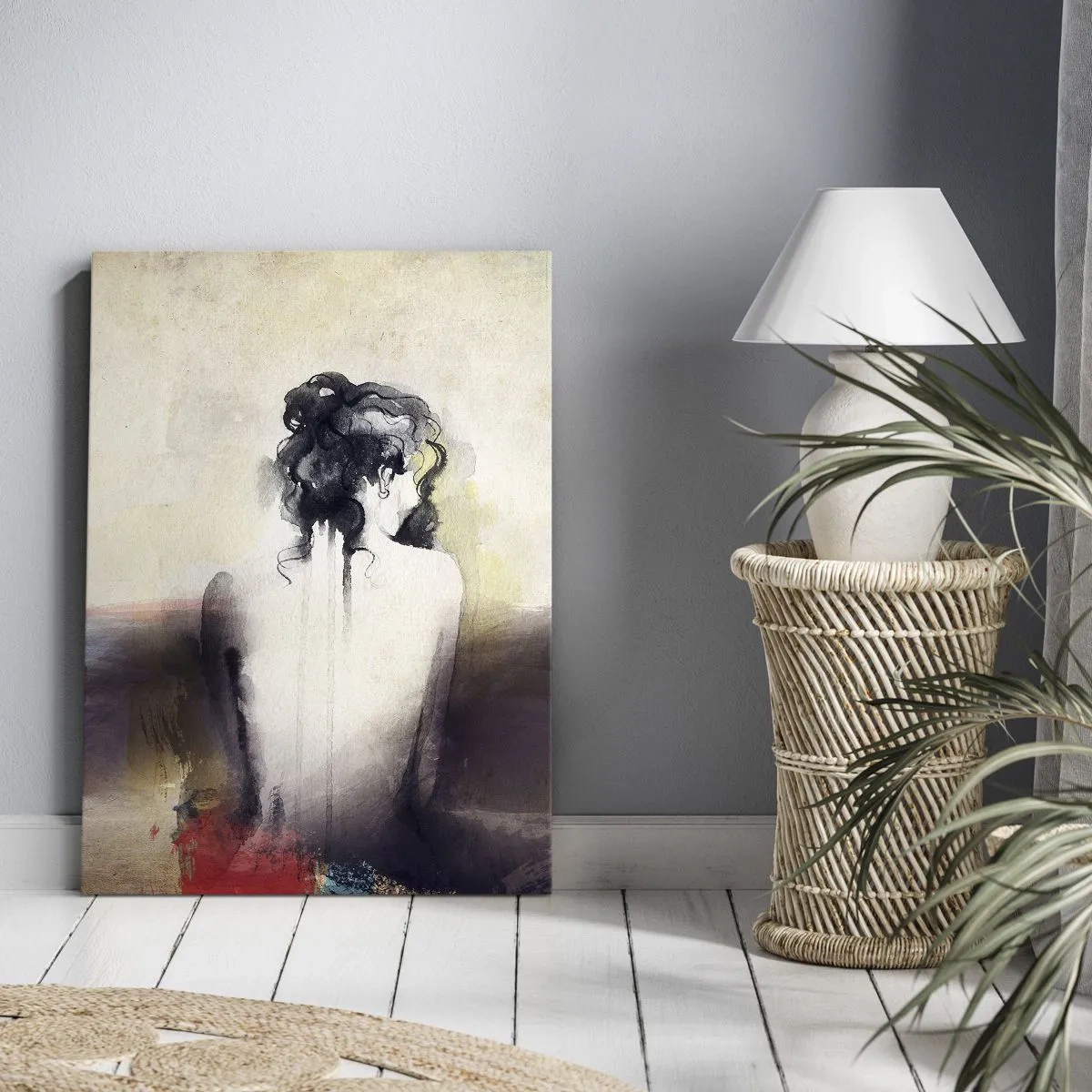 Vászonkép - Sima vonalak, ovális formák - 55x100 cm