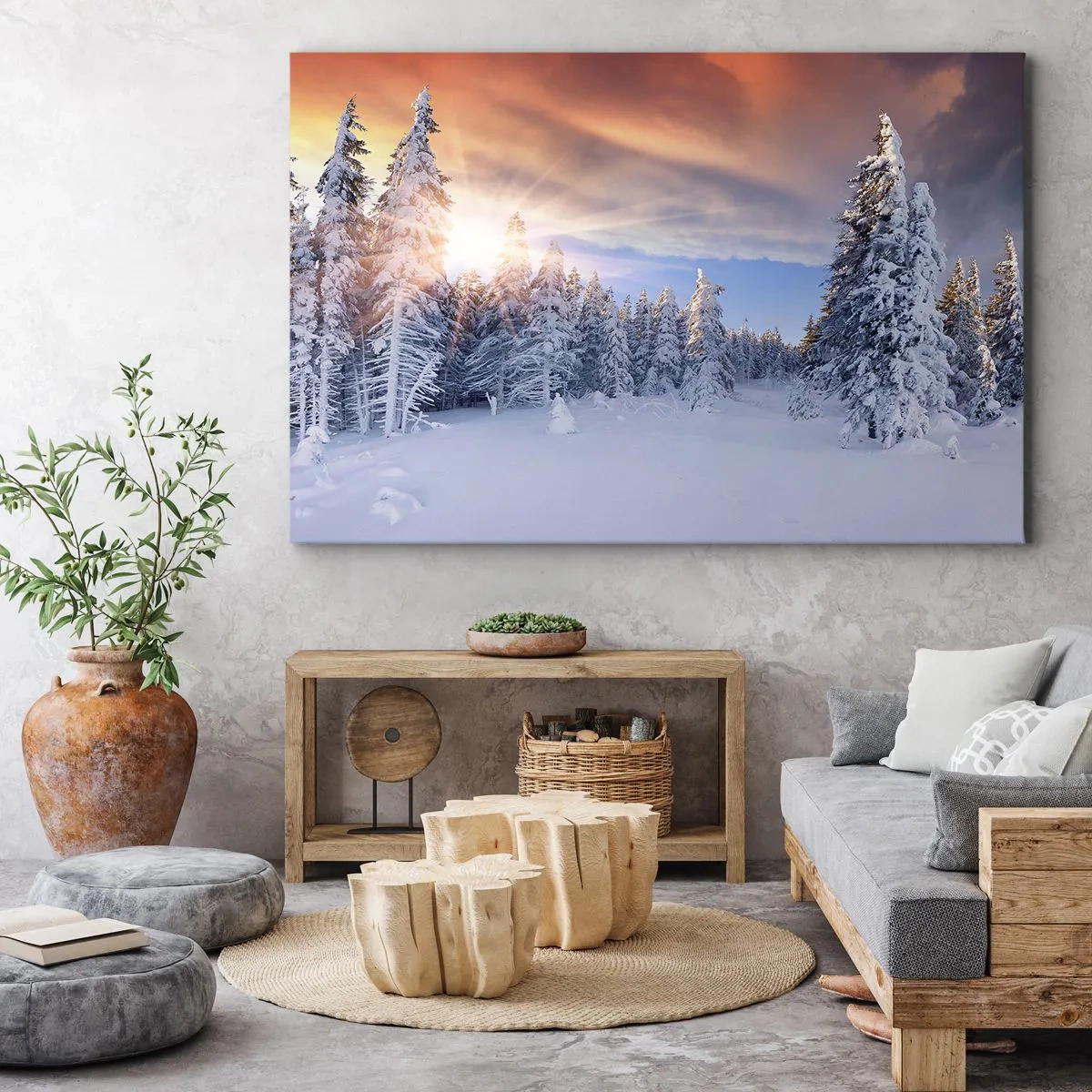Vászonkép - A természet havas látványa - 120x80 cm