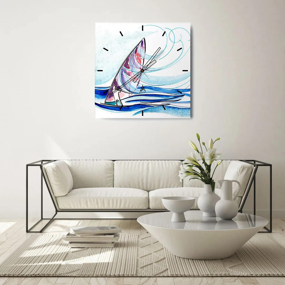 Falióra, Óra - A széllel a hullámok ritmusában - 30x30 cm