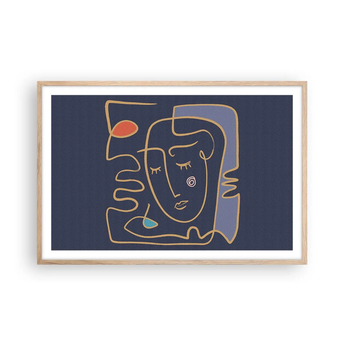 Poszter világos tölgy keretben - Álmodozásban - 91x61 cm