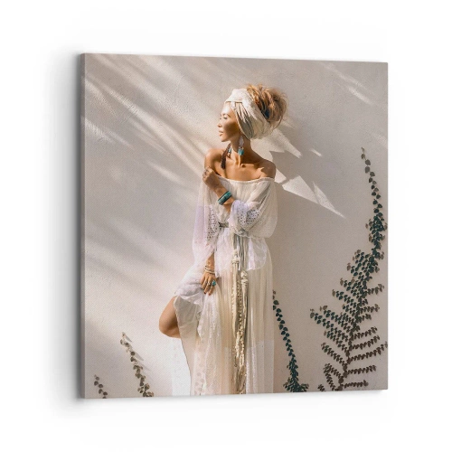 Vászonkép - A nap és a lány - 70x70 cm