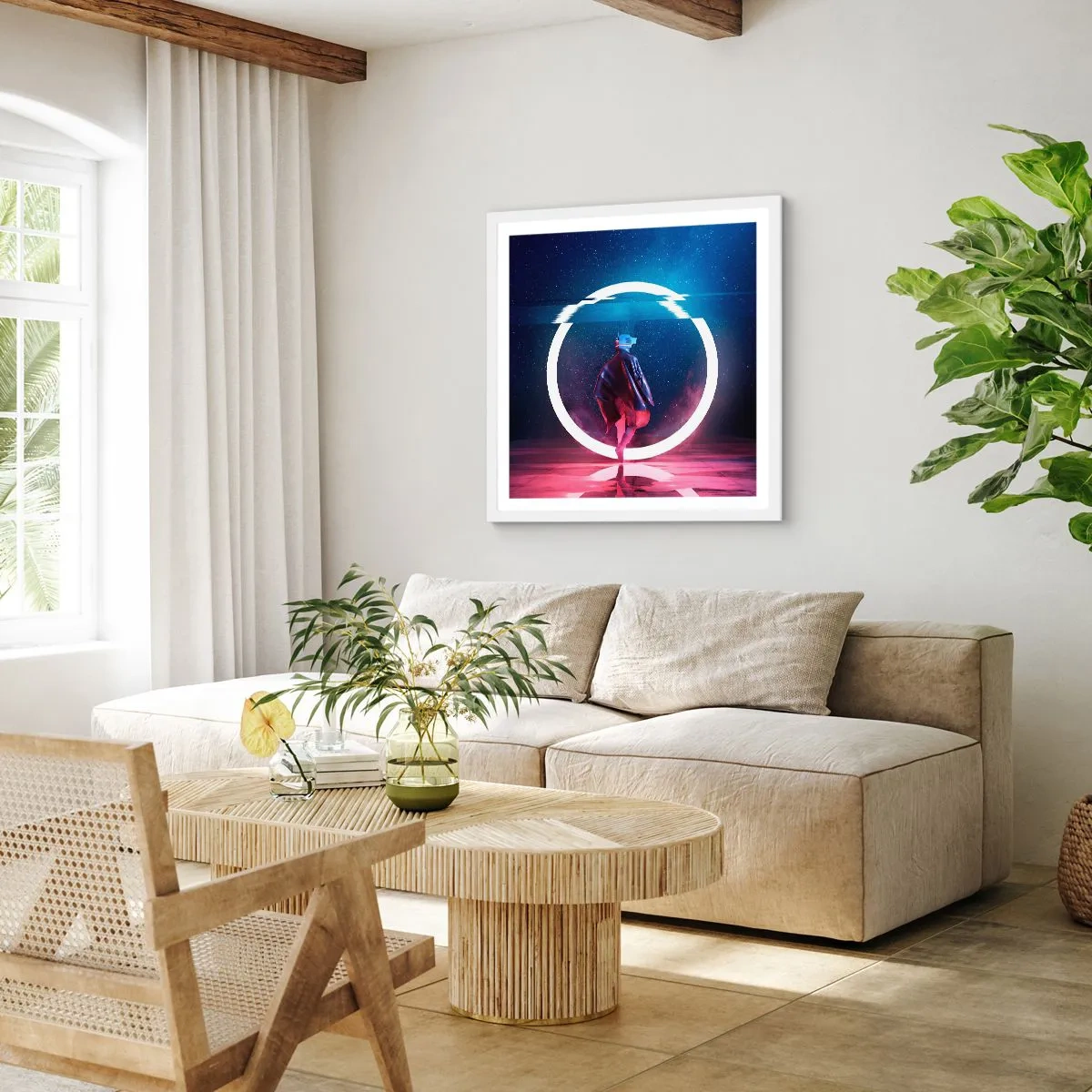 Poszter fekete keretben - Világok között - 60x60 cm