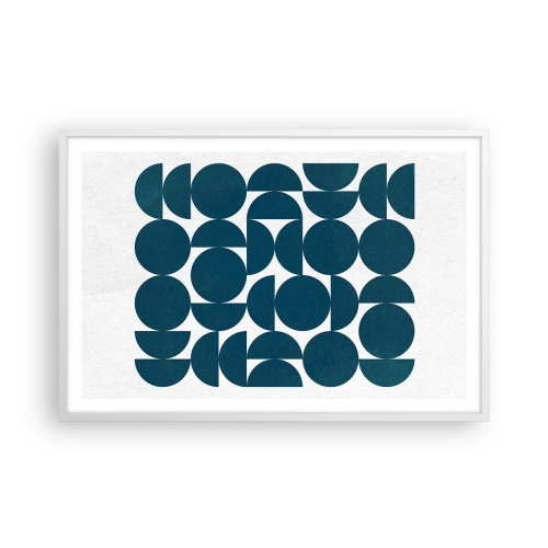 Poszter fekete keretben - Körök és félkörök - 91x61 cm
