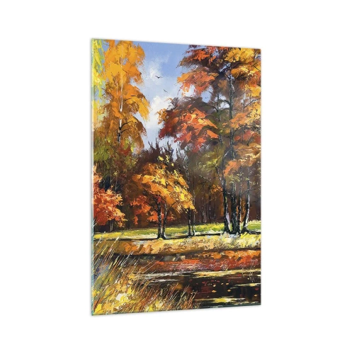 Üveg kép - Tájkép aranyban és bronzban - 70x100 cm