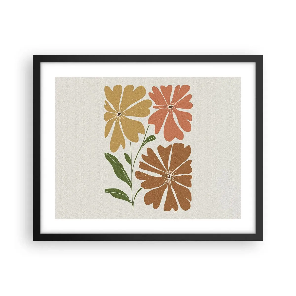 Poszter fehér keretben - Természet és geometria - 50x40 cm