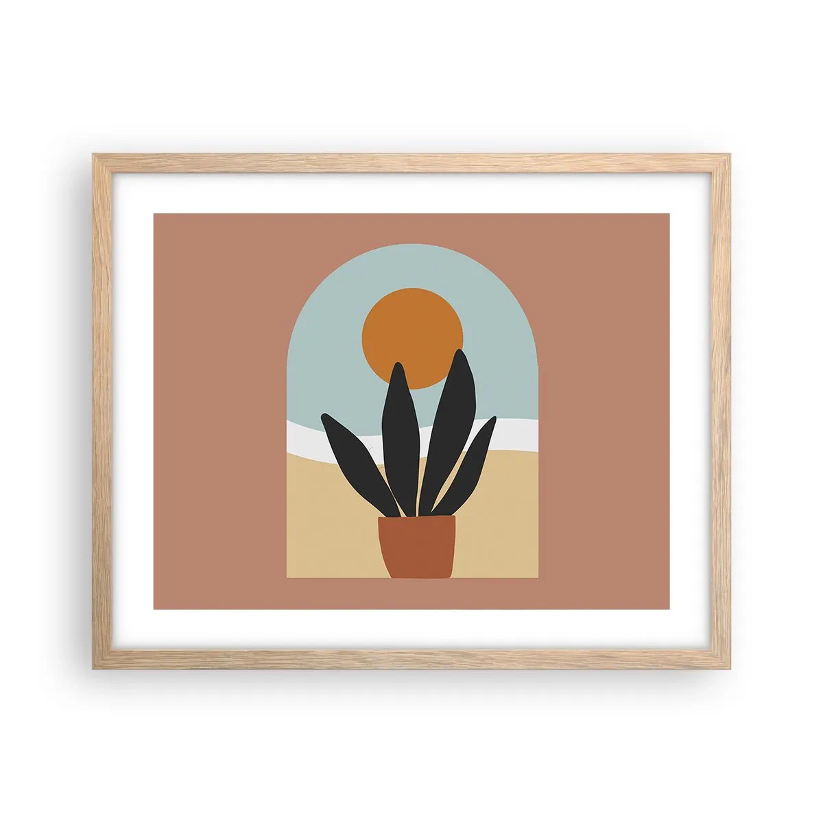 Poszter világos tölgy keretben - Kis örömök - 50x40 cm