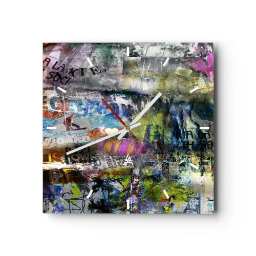 Falióra, Óra - Emlékek kollázsa - 40x40 cm