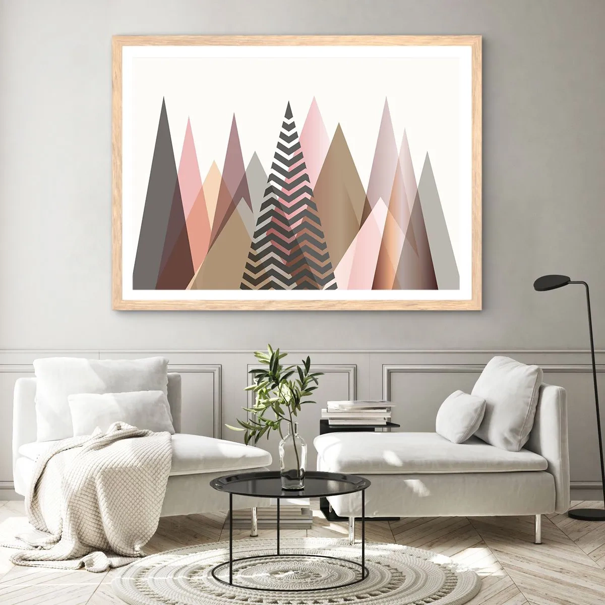 Poszter világos tölgy keretben - Piramis nézet - 100x70 cm