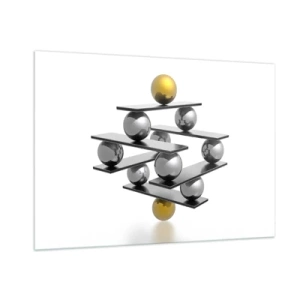 Üveg kép - Arany-ezüst egyensúly - 100x70 cm