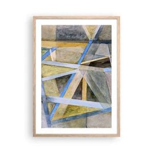 Poszter világos tölgy keretben - Egyenesen vagy átlósan? - 50x70 cm