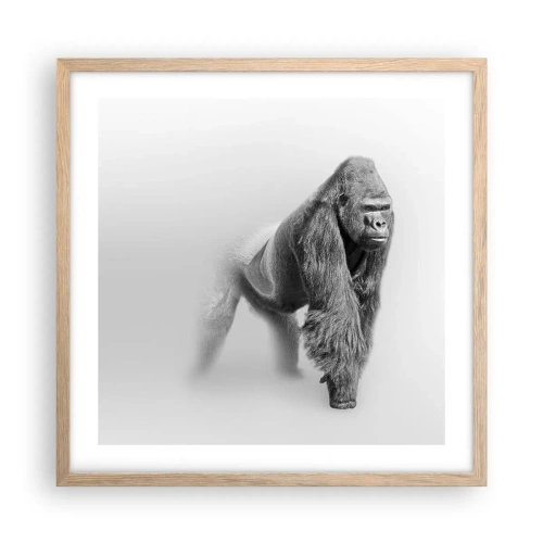 Poszter világos tölgy keretben - Magabiztos az erejében - 50x50 cm