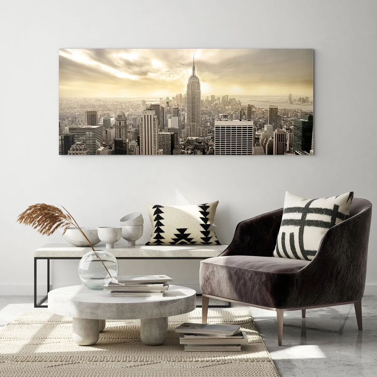 Üveg kép - Szürkéből szőtt New York - 100x40 cm
