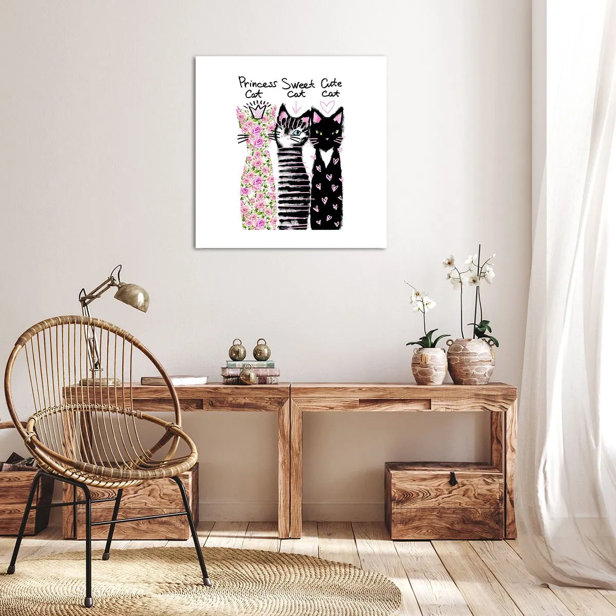 Vászonkép - Volt egyszer három macska - 50x50 cm