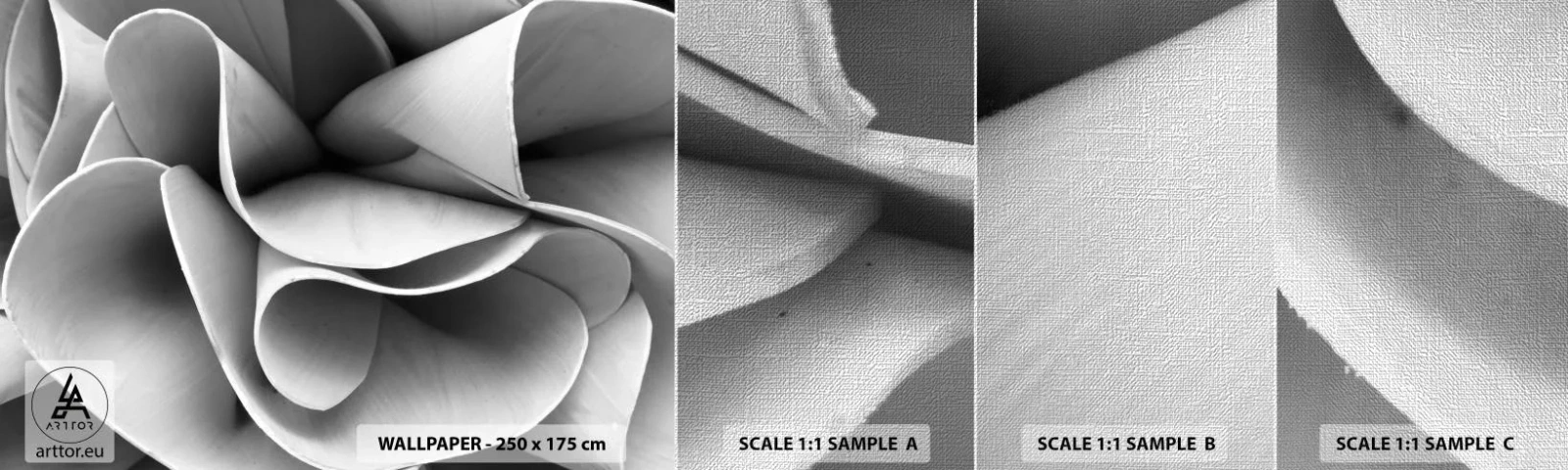 Fotótapéta Minta Premium Canvas - Az űrben történik - Absztrakció, Darab, Fekete és fehér - 100x30 cm