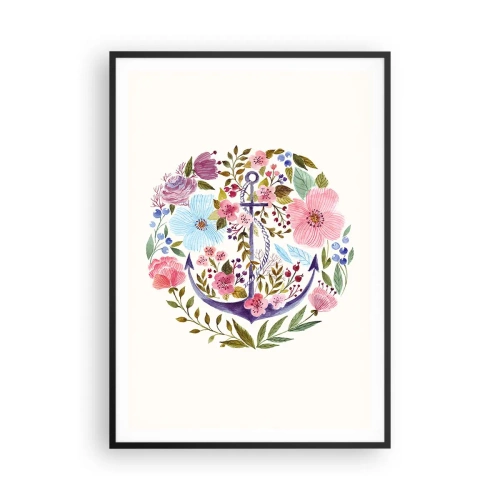 Poszter fehér keretben - Egy tengerész jó éjszakai alvása - 70x100 cm