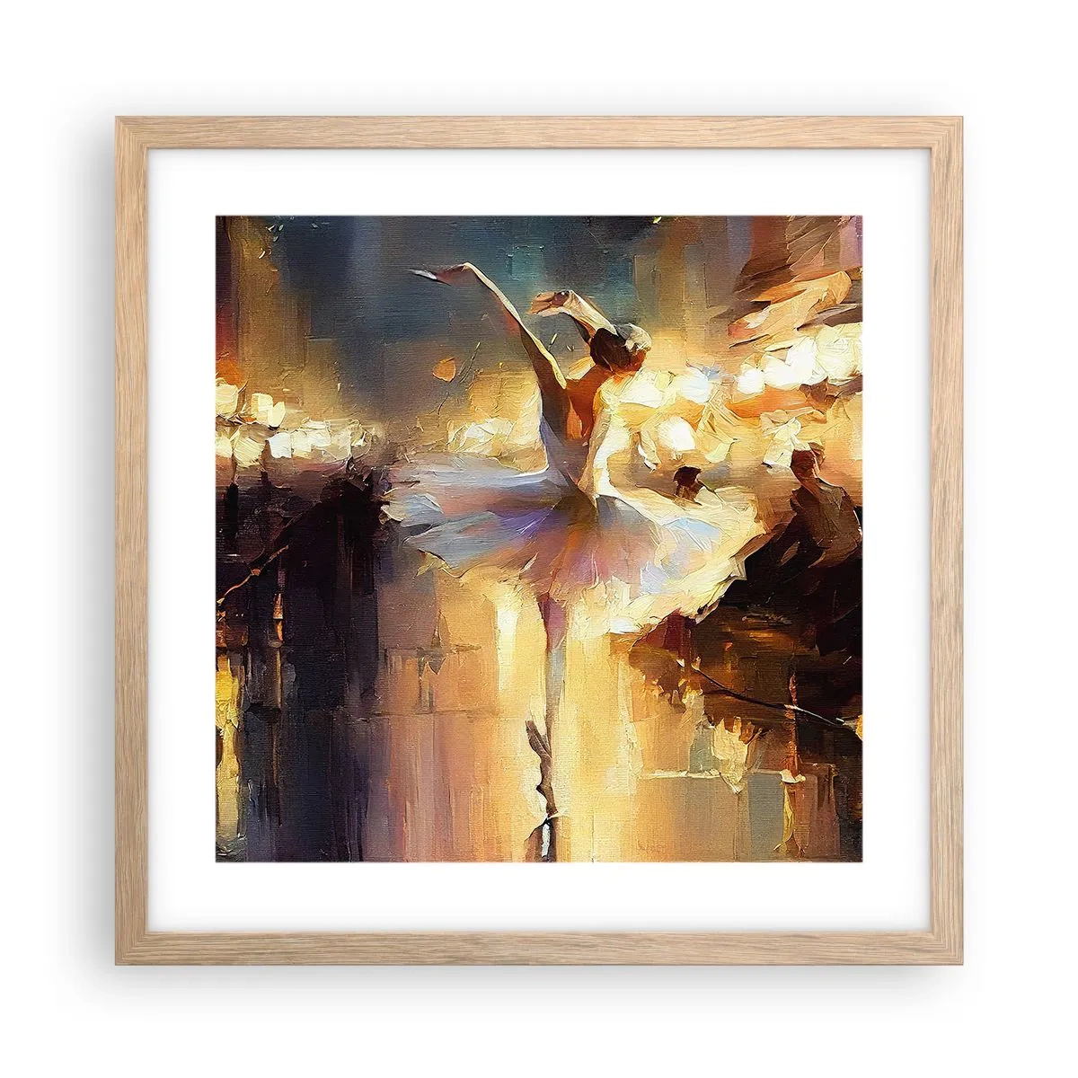 Poszter világos tölgy keretben - Csoda az utcán - 40x40 cm