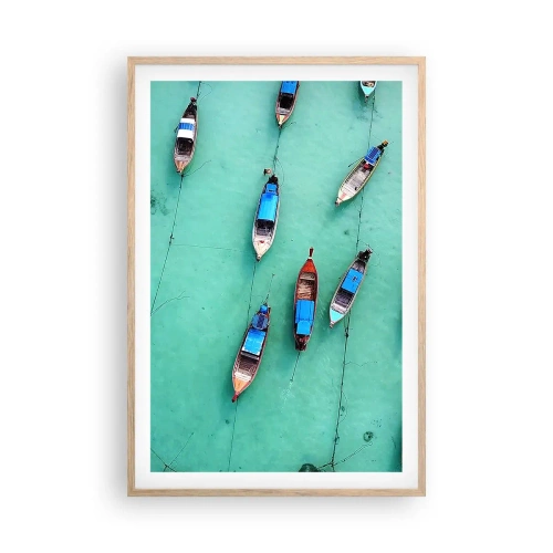 Poszter világos tölgy keretben - Örömteli várakozásban - 61x91 cm