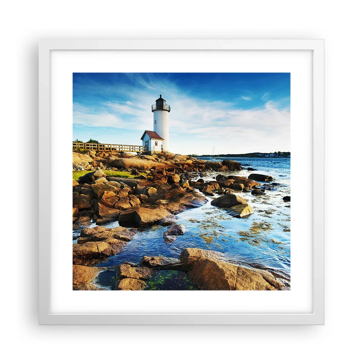 Poszter fekete keretben - Gyertek vissza boldogan, várlak - 40x40 cm