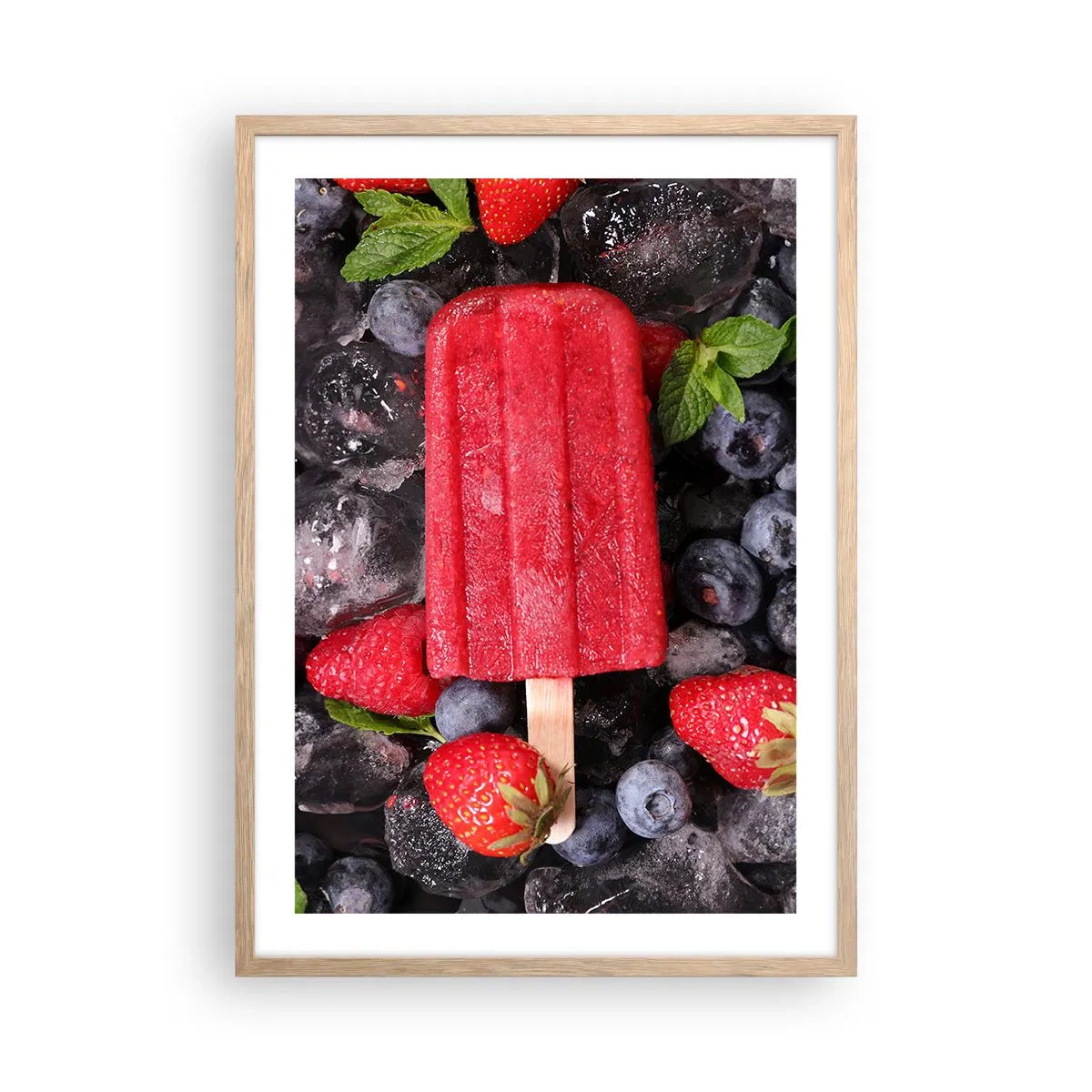 Poszter világos tölgy keretben - A forró nyár íze - 50x70 cm