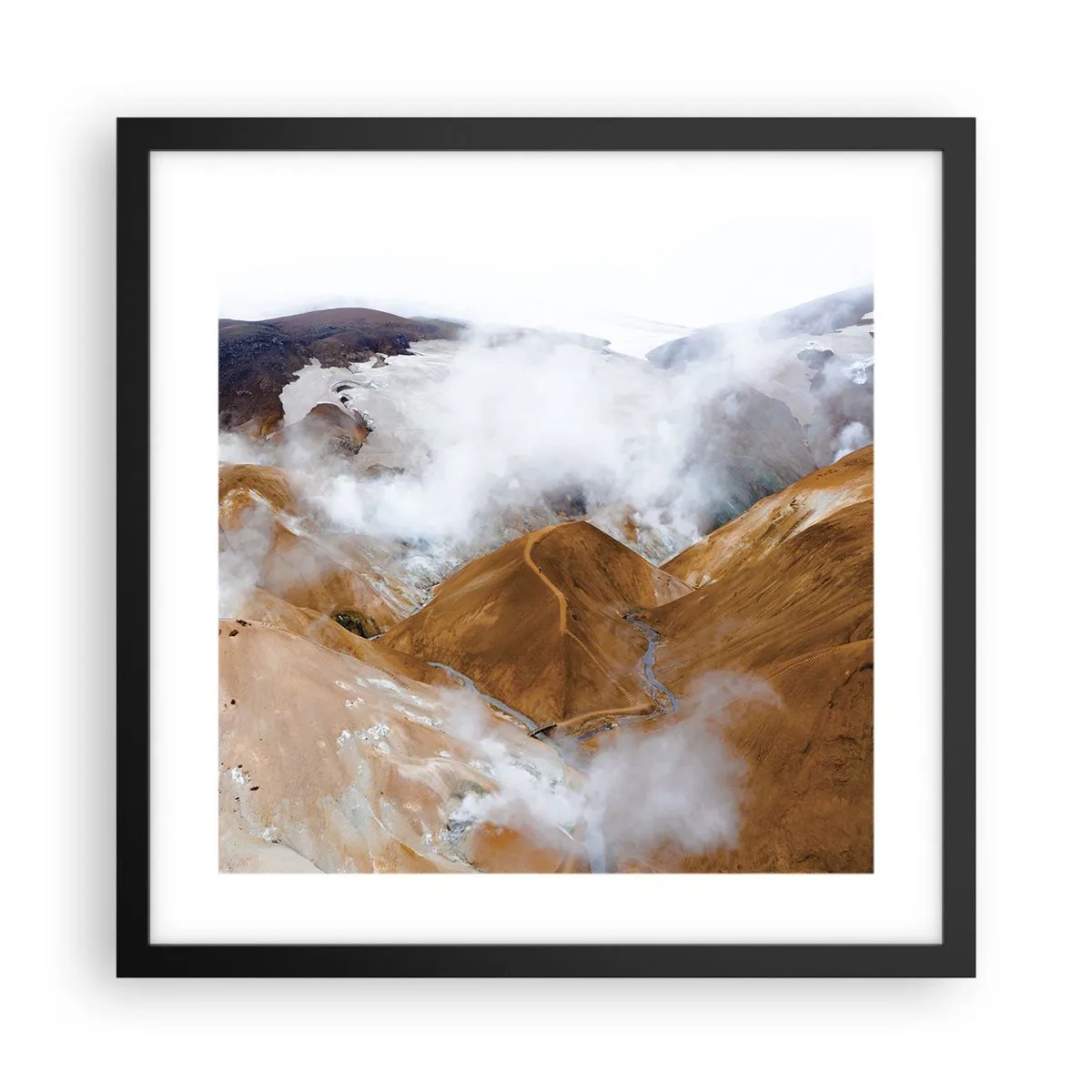 Poszter fehér keretben - Izland nyers szépsége - 40x40 cm