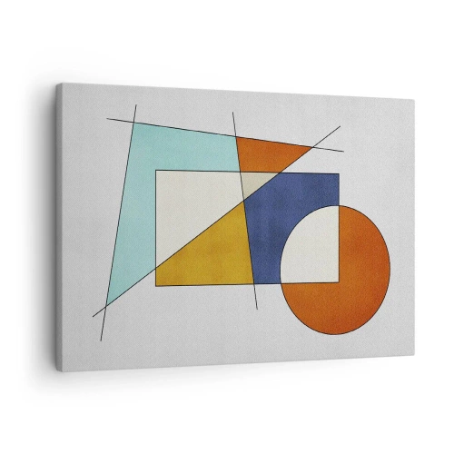Vászonkép - Geometrikus formák és színek modernista kompozíciója - 70x50cm - Absztrakció: modernista szórakozás - Modern fali dekoráció nappalihoz és hálószobához ARTTOR