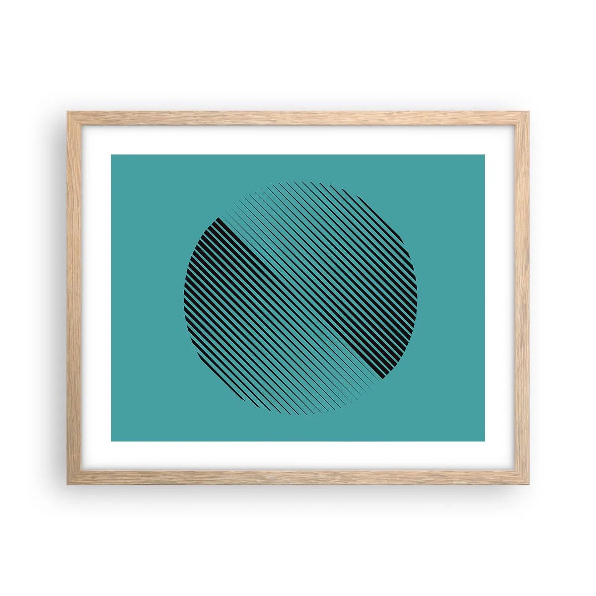 Poszter világos tölgy keretben - A kör - egy geometriai variáció - 50x40 cm