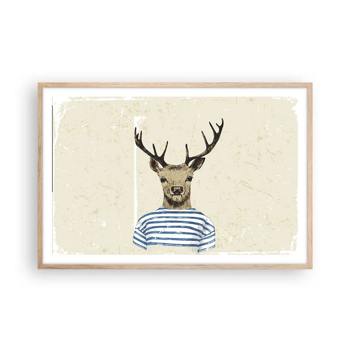 Poszter világos tölgy keretben - Mert szeretem a csíkos pólókat! - 91x61 cm