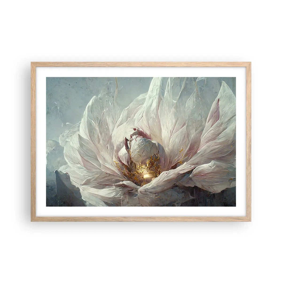 Poszter világos tölgy keretben - Száz év alatt egyszer virágzik - 70x50 cm