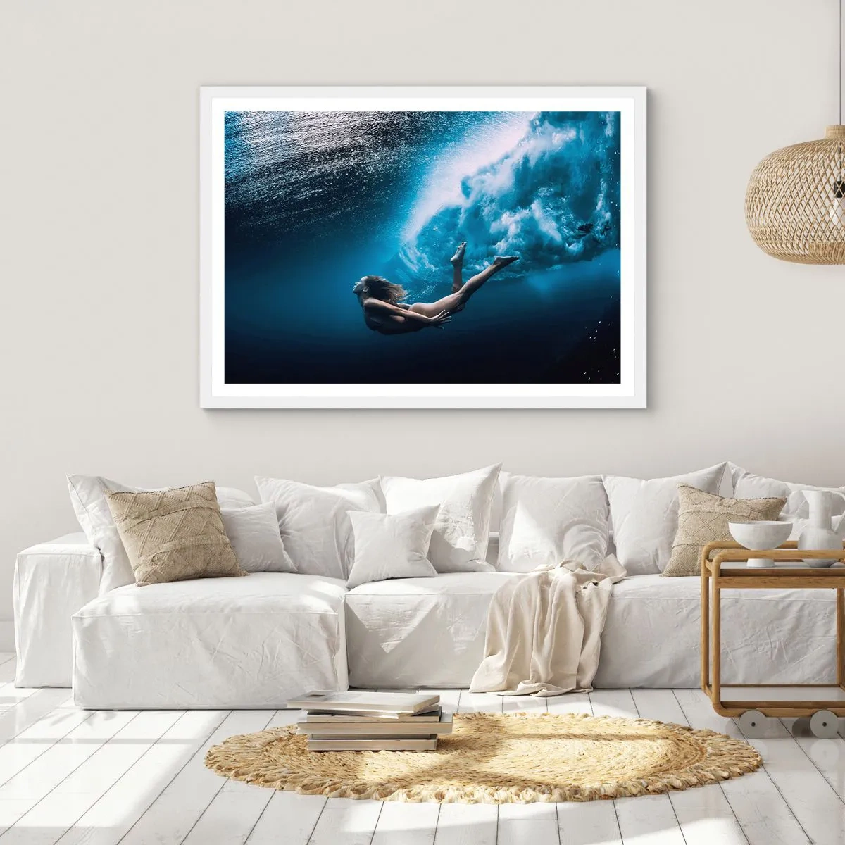 Poszter fekete keretben - Modern sellő - 70x50 cm