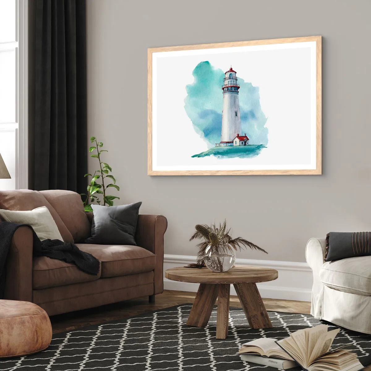 Poszter világos tölgy keretben - A kék szelíd húga - 100x70 cm