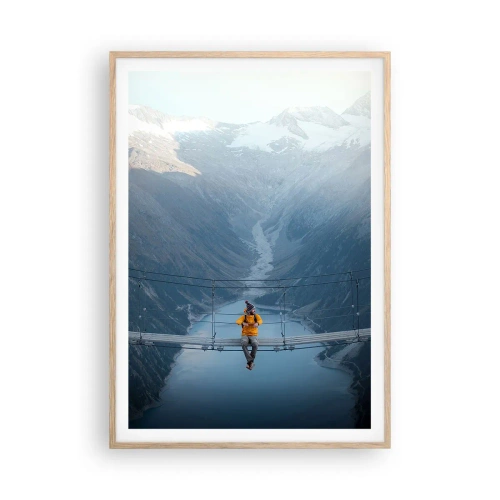 Poszter világos tölgy keretben - Elragadtatott a felfüggesztésben - 70x100 cm