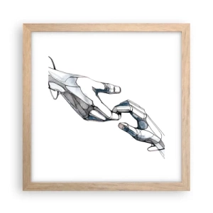 Poszter világos tölgy keretben - Szép gesztus - 30x30 cm