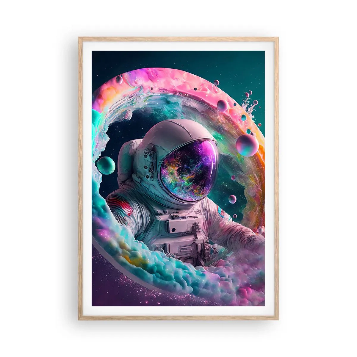 Poszter világos tölgy keretben - Csillagkapu - 70x100 cm