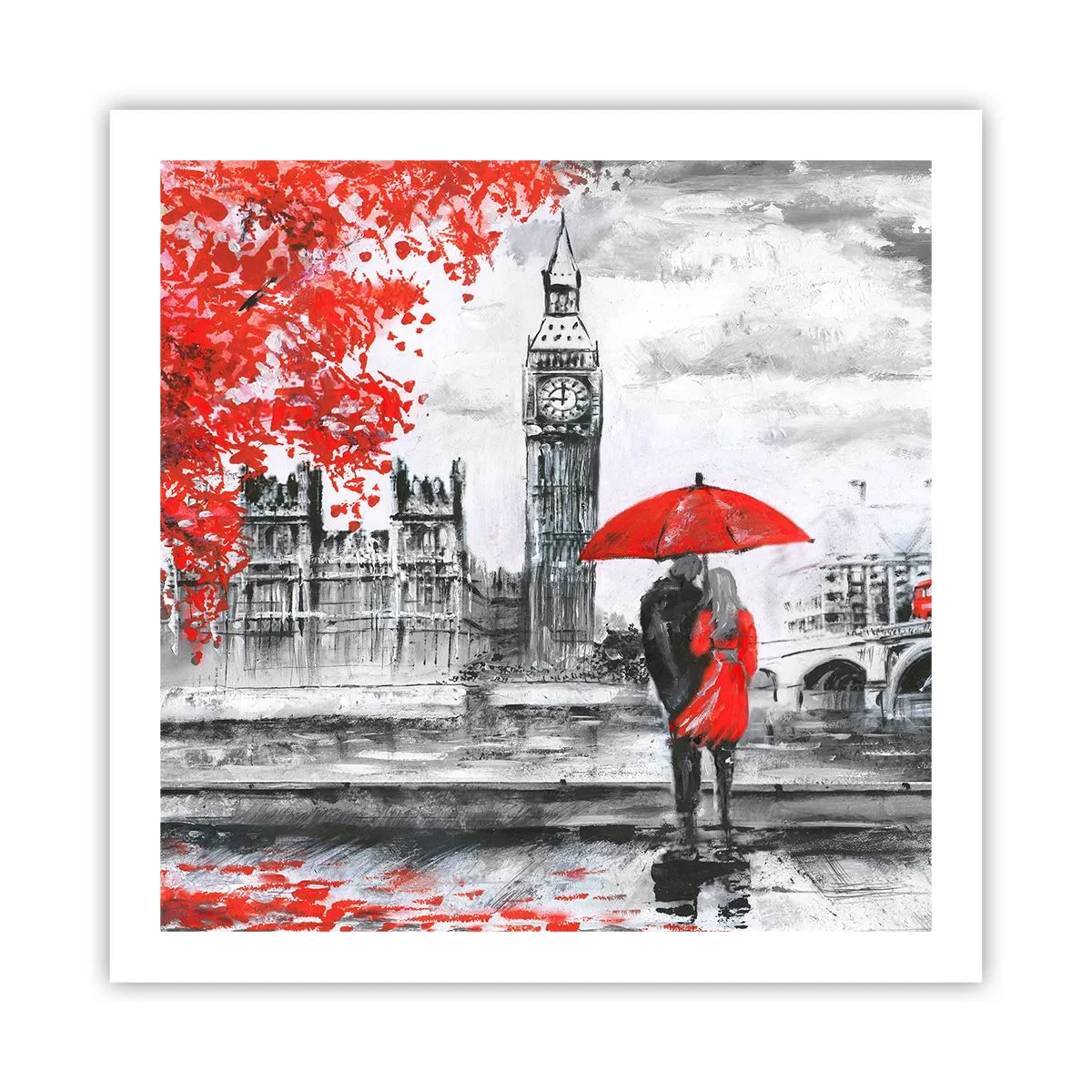 Poszter - Szerelmesek Londonban - 60x60 cm