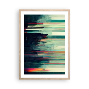 Poszter világos tölgy keretben - Futurisztikus város - 50x70 cm