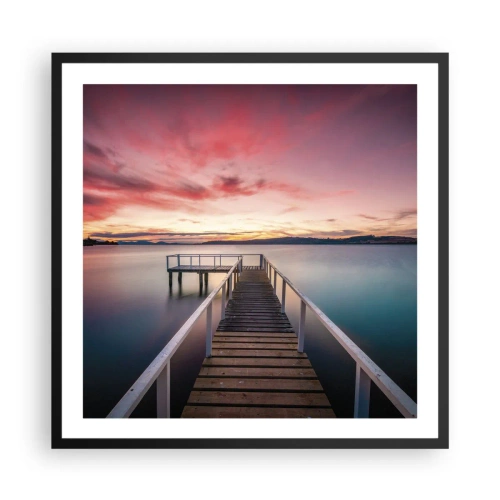 Poszter fehér keretben - Az este szelíd lángja - 60x60 cm