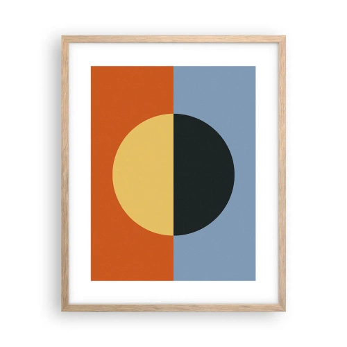 Poszter világos tölgy keretben - A meleg és a hideg kompozíciója - 40x50 cm