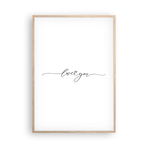 Poszter világos tölgy keretben - Fekete fehéren - 70x100 cm